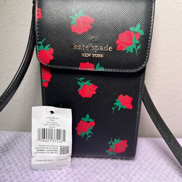 New Kate Spade Madison Ditsy Rose Toss Phone Crossbody - Picture 6 of 8